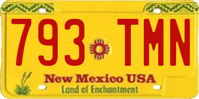NM license plate 793TMN