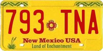 NM license plate 793TNA