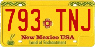 NM license plate 793TNJ