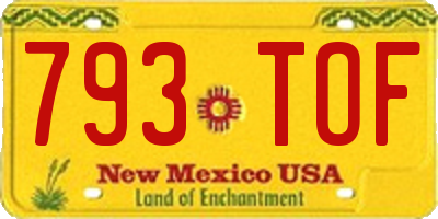 NM license plate 793TOF