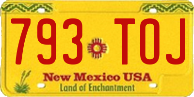 NM license plate 793TOJ