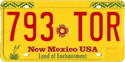 NM license plate 793TOR