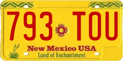 NM license plate 793TOU