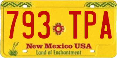 NM license plate 793TPA