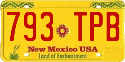 NM license plate 793TPB