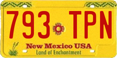 NM license plate 793TPN