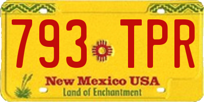 NM license plate 793TPR