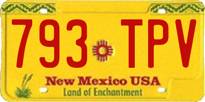 NM license plate 793TPV