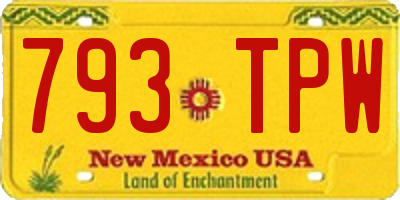 NM license plate 793TPW