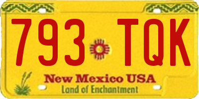 NM license plate 793TQK