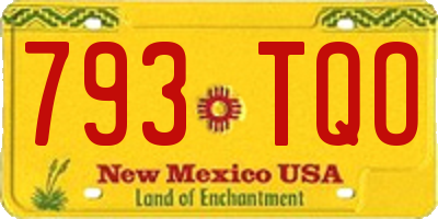 NM license plate 793TQO
