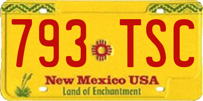 NM license plate 793TSC