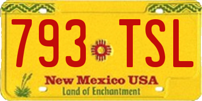 NM license plate 793TSL