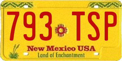 NM license plate 793TSP