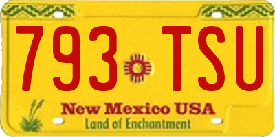 NM license plate 793TSU