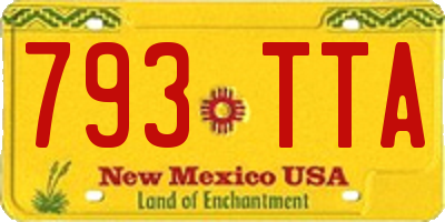 NM license plate 793TTA