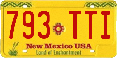 NM license plate 793TTI