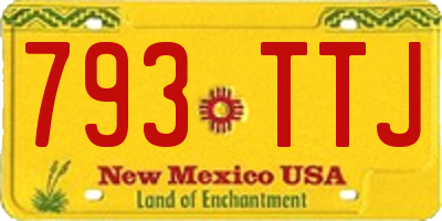 NM license plate 793TTJ