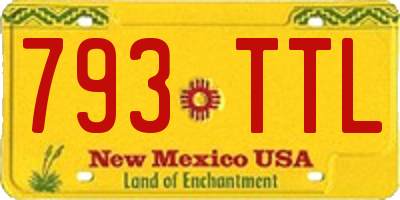 NM license plate 793TTL