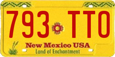 NM license plate 793TTO