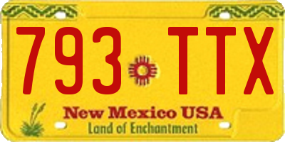 NM license plate 793TTX