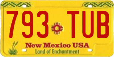 NM license plate 793TUB