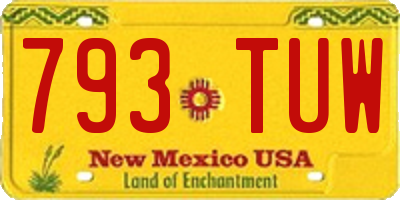 NM license plate 793TUW