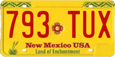 NM license plate 793TUX
