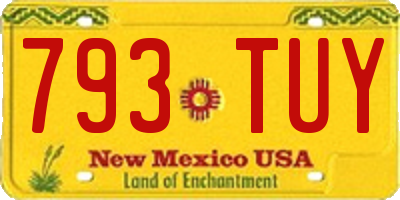NM license plate 793TUY