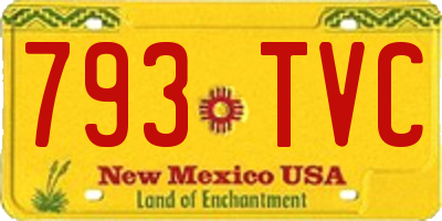 NM license plate 793TVC