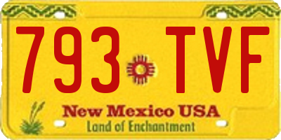 NM license plate 793TVF