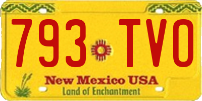 NM license plate 793TVO
