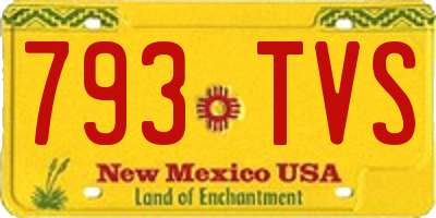 NM license plate 793TVS