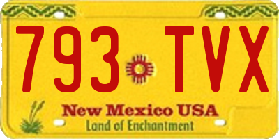 NM license plate 793TVX