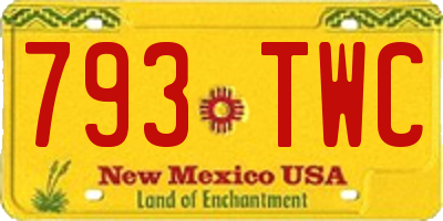 NM license plate 793TWC