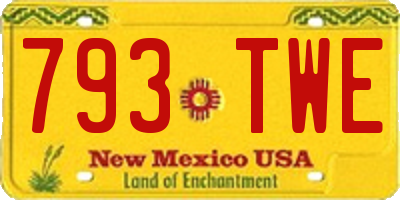 NM license plate 793TWE