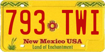 NM license plate 793TWI