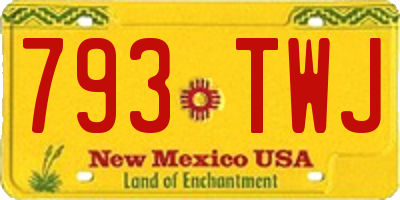 NM license plate 793TWJ