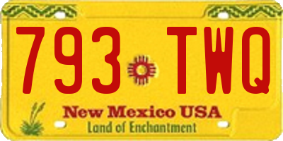 NM license plate 793TWQ