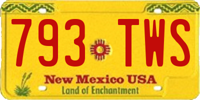NM license plate 793TWS