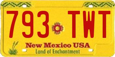 NM license plate 793TWT