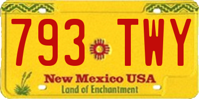 NM license plate 793TWY