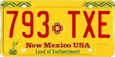 NM license plate 793TXE