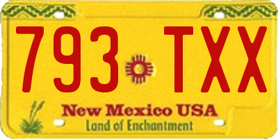 NM license plate 793TXX