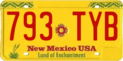 NM license plate 793TYB