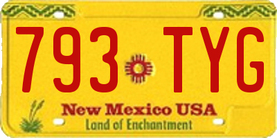 NM license plate 793TYG