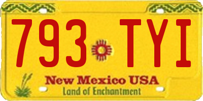 NM license plate 793TYI