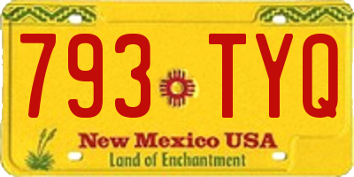 NM license plate 793TYQ