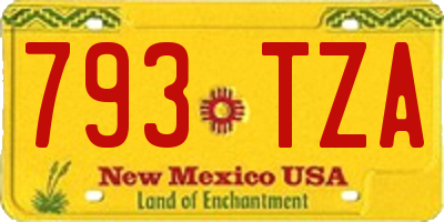 NM license plate 793TZA