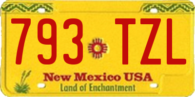 NM license plate 793TZL